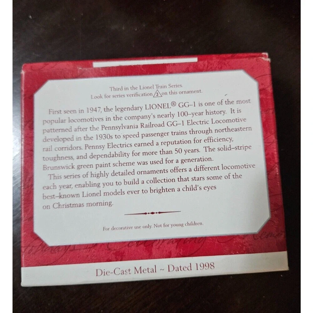 Hallmark Keepsake Ornament PENNSYLVANIA GG-1 LOCOMOTIVE LIONEL TRAIN 1998 VTG